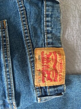 Levi's Medium Blue Denim Jeans with Tan Leather Patch